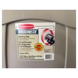 Three Rubbermaid Rough Neck Matching Totes  22 Gal Each