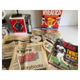 1991 Twins World Series Memorabilia from Jack Morris Statue, Decorative Mugs, Videos, Newspapers.  Lots of great treasures!