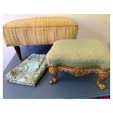 Mid Century Modern Type Foot Stools in Metal or Upholstery