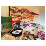 1987 World Series Championship Memorabilia including Hats, Pocket Schedule, Newspapers, Poster, etc.