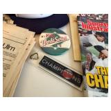 1987 World Series Championship Memorabilia including Hats, Pocket Schedule, Newspapers, Poster, etc.