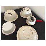 Used Enamel Ware Pieces