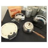 Fun Vintage Lot with Toaster, Fondue Pot, Canisters, Waring Hand mixer & Waffle Maker