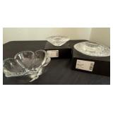 Set of Two Orrefors Discus Votives & Classic Daisy Bowl