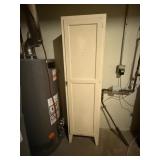 Tall Vintage Wood Cabinet with Vintage Closure and 6 Shelves