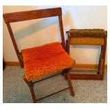 Coolest Vintage Wood Folding Stools that Turn Into Chairs