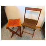 Coolest Vintage Wood Folding Stools that Turn Into Chairs