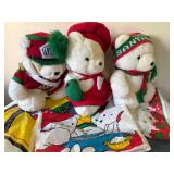 Santa Bears From 1986,1991,1997 with Original Bags