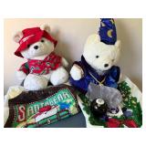 Santa Bears from 1999 and 1993 with Original Bags