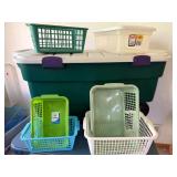 Oversized Bin With Wheels and Extra Storage Containers