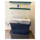 Stack of Bins-Underbed, 28 Q, 25 Gal and No Label