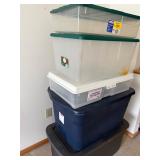 Stack of Bins-Underbed, 28 Q, 25 Gal and No Label