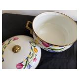 1990 Lincoware Tulip Pot Dutch Oven  with Brass Handles in Enamelware