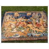 Rare Find Arabian Nights Tapestry Blanket Style Wall Hanging in Red ,Gold, Orange Hues