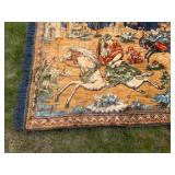 Rare Find Arabian Nights Tapestry Blanket Style Wall Hanging in Red ,Gold, Orange Hues