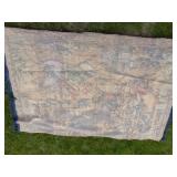 Rare Find Arabian Nights Tapestry Blanket Style Wall Hanging in Red ,Gold, Orange Hues