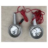 1970 GE Handheld 12V Chrome Spot Lights