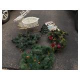 Attractive Reindeer Sleigh, Holiday Garland, Metal Tree and Snowman Decoration