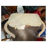 Antique Vanity Makeup Table With Glass Top and Chair