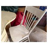 Antique Vanity Makeup Table With Glass Top and Chair
