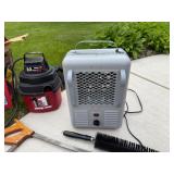 Garage Tools--Shop Vac, Dirt Devil, Space Heater, and Saws