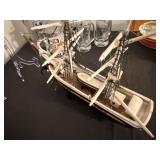 Handcrafted Sailing Ship From the Past, Fabulous Wood Carving & Several Beer Steins