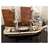 Handcrafted Sailing Ship From the Past, Fabulous Wood Carving & Several Beer Steins