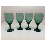 Vintage Libbey Juniper Green Wine Glasses 8 Oz
