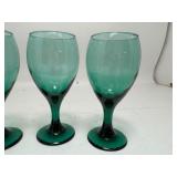 Vintage Libbey Juniper Green Wine Glasses 8 Oz