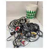 Large Lot of Wires & A Bucket