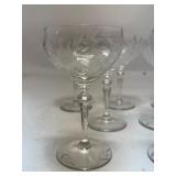 1950s Etched Champagne Glasses