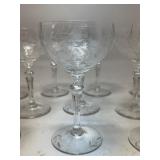 1950s Etched Champagne Glasses