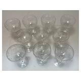 1950s Etched Champagne Glasses