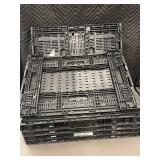 Set of 6 assorted  IFCO Black Collapsible Plastic Storage Crates