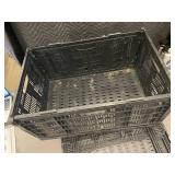 Set of 6 assorted  IFCO Black Collapsible Plastic Storage Crates