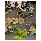 Lot of Fashion Jewelry Necklaces and Bracelets in Decorative Box