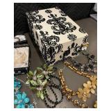 Lot of Fashion Jewelry Necklaces and Bracelets in Decorative Box