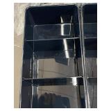Set of 4 Black Plastic Storage Bins with Dividers