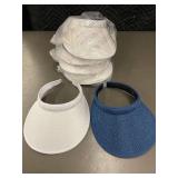 Set of 8 Assorted Sun Visors in White and Blue