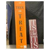 Reversible Wooden Wall Signs for Halloween and Fall Decor