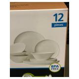 Mainstays 12-Piece Tan Dinnerware Set