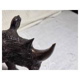 Wooden Rhino and Buffalo Figures - Tallest are about 7"