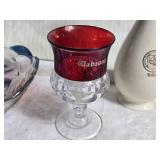 Vintage Glassware and Ceramic including Wabasso Goblet, UMD Vase and More