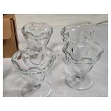 Pyrex England Bowls, Glass Sundae Dishes, and Red Wing Pottery Pitcher