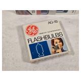 Vintage Camera Collection including a Canon Sure Shot Owl, Kodak Instamatic 100, and Kodak Colorburst 200 instant camera, Flash Bulbs