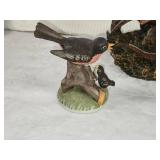 Assorted Bird Figurines and Decorative Vase with Faux Flowers