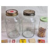 Vintage Matchbook Collection in  Jars