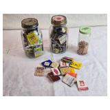 Vintage Matchbook Collection in  Jars