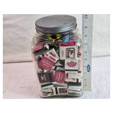 Vintage Matchbook Collection in 10" Square Glass Jar
