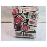 Vintage Matchbook Collection in 10" Square Glass Jar